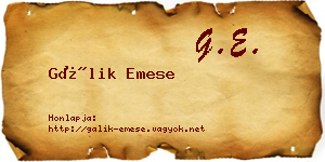 Gálik Emese névjegykártya